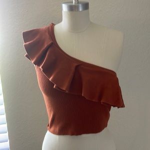 Express One Shoulder Sweater Crop Top